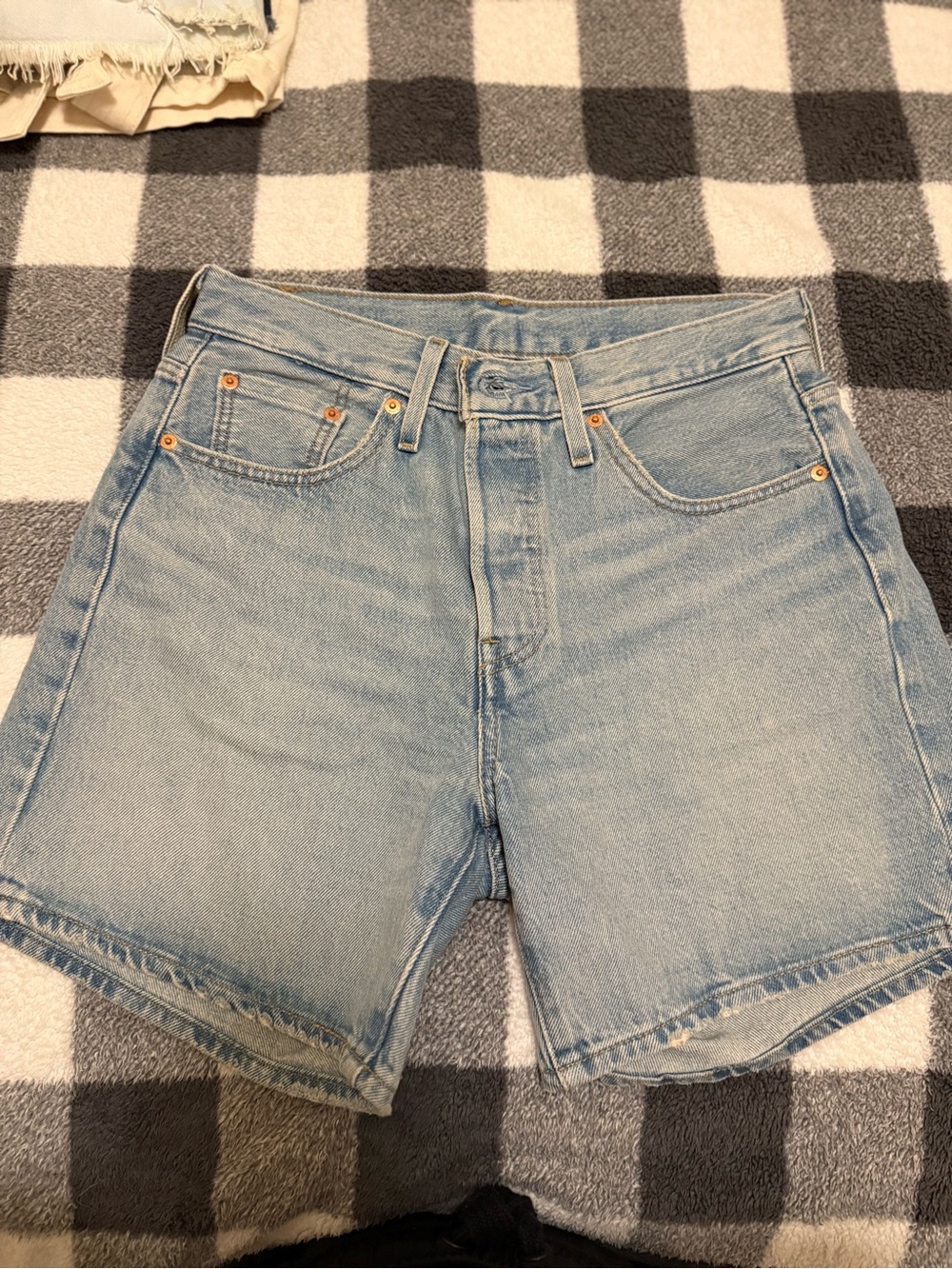 Levi's Light Blue High-Rise Denim Shorts